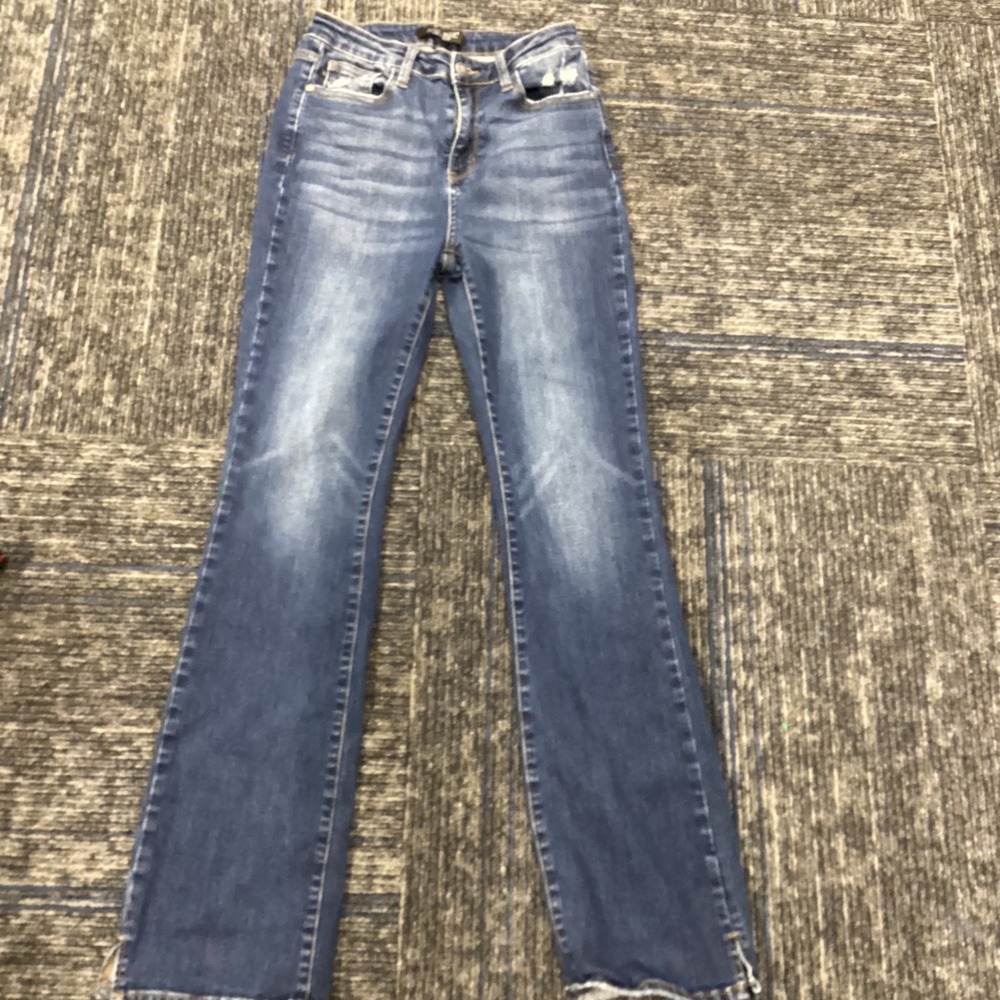 Judy Blue High Rise Medium Wash Distressed  Flare Jeans Womens Size 1/25